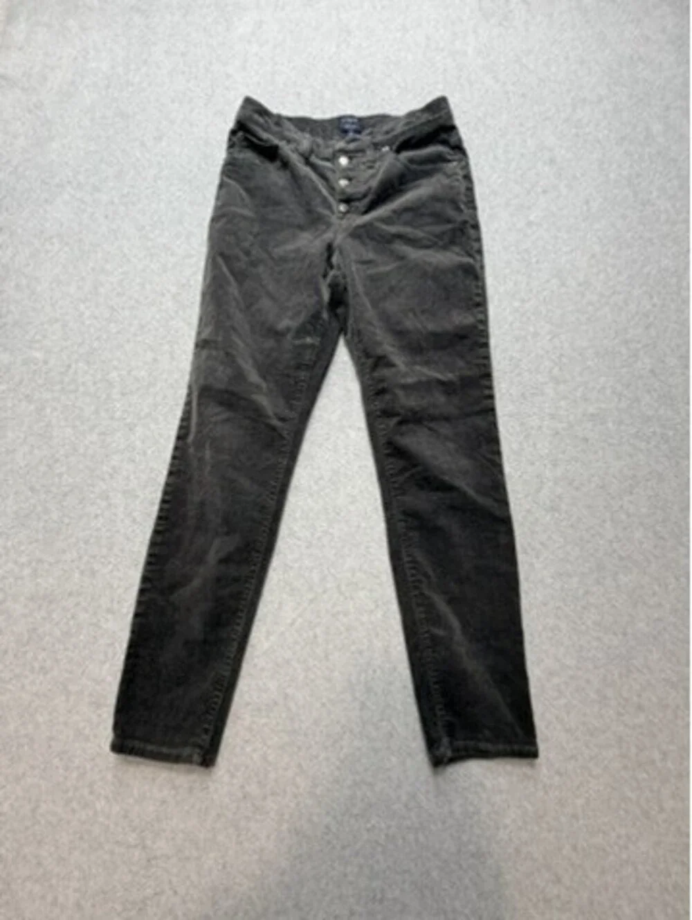 J Crew Womens 9 Inch High Rise Skinny Corduroy Pants Size 28 Gray Button Fly